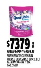 Querubin - SUAVIZANTE QUERUBIN FLORES SILVESTRES D/P x 3 LT Cód. 26837