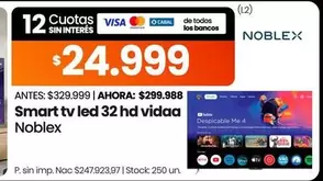 Noblex - Smart tv led 32 hd vidaa