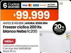 Neba - Freezer cíclico 200 Its blanco fc200