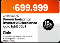 Gafa - Freezer horizontal inverter 280 Its blanco