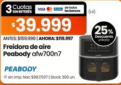 Peabody - Freidora de aire afw700n7
