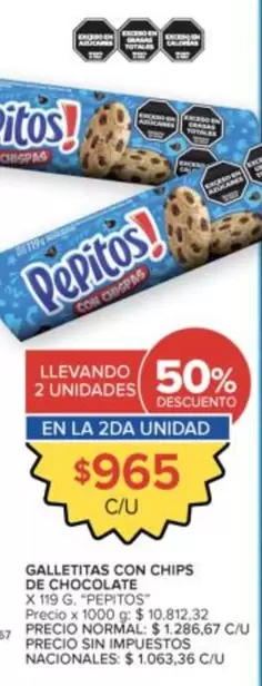 Pepitos - GALLETITAS CON CHIPS DE CHOCOLATE