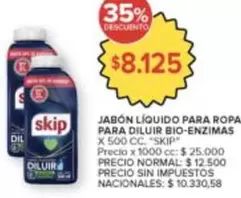 Skip - JABÓN LÍQUIDO PARA ROPA PARA DILUIR BIO-ENZIMAS