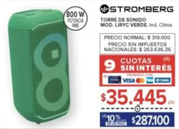 Stromberg - TORRE DE SONIDO MOD. LIRYCV