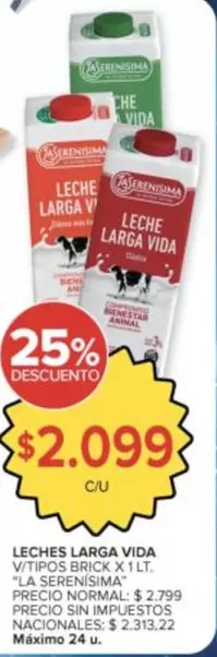 vida - LECHES LARGA VIDA V/TIPOS BRICK X 1 LT.