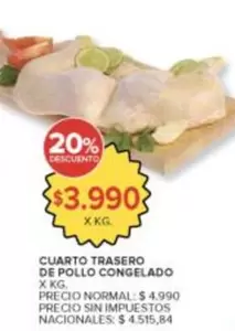 X$ - CUARTO TRASERO DE POLLO CONGELADO