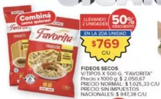 Favorita - FIDEOS SECOS V/TIPOS