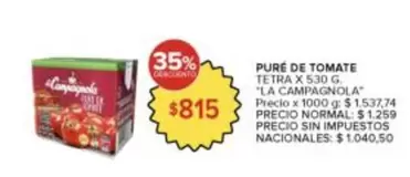 La Campagnola - PURE DE TOMATE TETRA