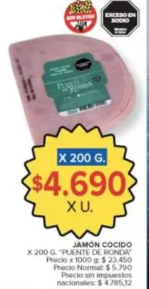 X$ - JAMÓN COCIDO "PUENTE DE RONDA"