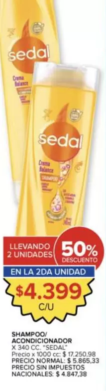 Sedal - SHAMPOO ACONDICIONADOR X 340 CC