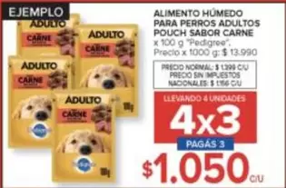Pedigree - Alimento Húmedo para Perros Adultos Pouch Sabor Carne