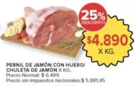 X$ - PERNIL DE JAMÓN CON HUESO / CHULETA DE JAMÓN