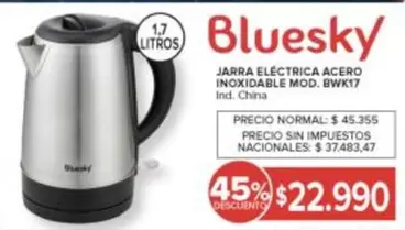 Bluesky - JARRA ELÉCTRICA ACERO INOXIDABLE MOD. BWK17