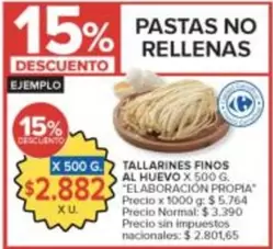 Carrefour - TALLARINES FINOS AL HUEVO