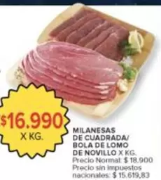 X$ - MILANESAS DE CUADRADA/BOLA DE LOMO DE NOVILLO