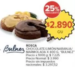 X$ - ROSCA CHOCOLATE/LIMÓN/NARANJA/MARMOLADA