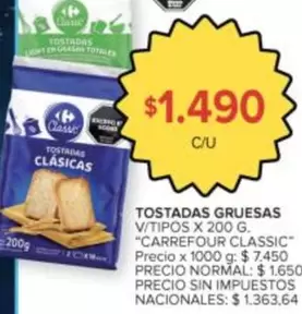 Carrefour - TOSTADAS GRUESAS