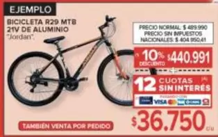 BICICLETA R29 MTB 21V DE ALUMINIO