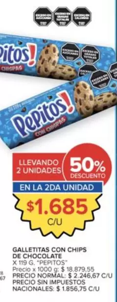 Pepitos - GALLETITAS CON CHIPS DE CHOCOLATE