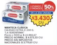 La Serenísima - MANTECA CLÁSICA