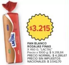 Lactal - PAN BLANCO RODAJAS FINAS