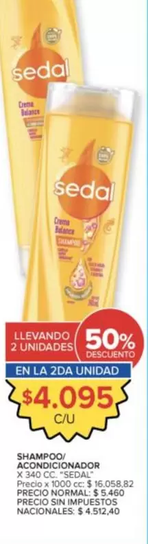 Sedal - SHAMPOO ACONDICIONADOR X 340 CC