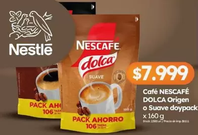 Nescafé - Café DOLCA Origen o Suave doypack