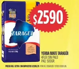 Taraguí - YERBA MATE 4FLEX SIN PALO