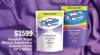 X$ - Ropa Blanco Supremo o Colores Vivos DP