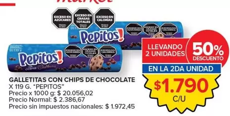 Pepitos - GALLETITAS CON CHIPS DE CHOCOLATE