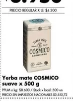 X$ - Yerba mate COSMICO suave