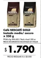 Nescafé - Café tostado medio/ oscuro x 250 g