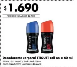 Etiquet - Desodorante corporal roll on