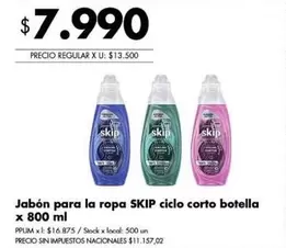 Skip - Jabón para la ropa ciclo corto botella