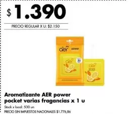 X$ - Aromatizante pocket varias fragancias