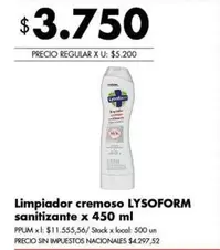 Lysoform - Limpiador cremoso sanitizante