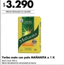 Mañanita - Yerba mate con palo