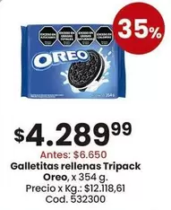 Oreo - Galletitas rellenas Tripack