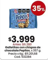Pepitos - Galletitas con chispas de chocolate