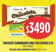 Cuisine - CHOCOLATE SEMIAMARGO PARA TAZA
