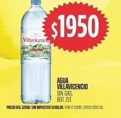 Villavicencio - AGUA SIN GAS