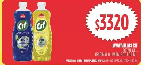 Cif - LAVAVAJILLAS ACTIVE GEL
