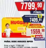 Huggies - PAÑAL BEBE HUGGIES HIPER