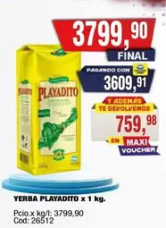Playadito - YERBA PLAYADITO x 1 kg.