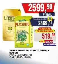 Playadito - YERBA LIEBIG /PLAYADITO COMP. X 500 GR
