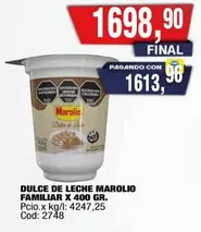 Marolio - DULCE DE LECHE FAMILIAR X 400 GR.