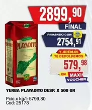 Playadito - YERBA PLAYADITO DESP. X 500 GR
