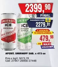 Smirnoff - APERIT. SAB. x 473 cc Cod: 27447-26956-27448