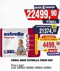 Estrella - PAÑAL BEBE PREM SUP