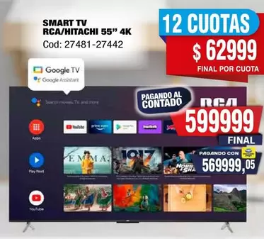 RCA - SMART TV 55" 4K Cod: 27481-27442